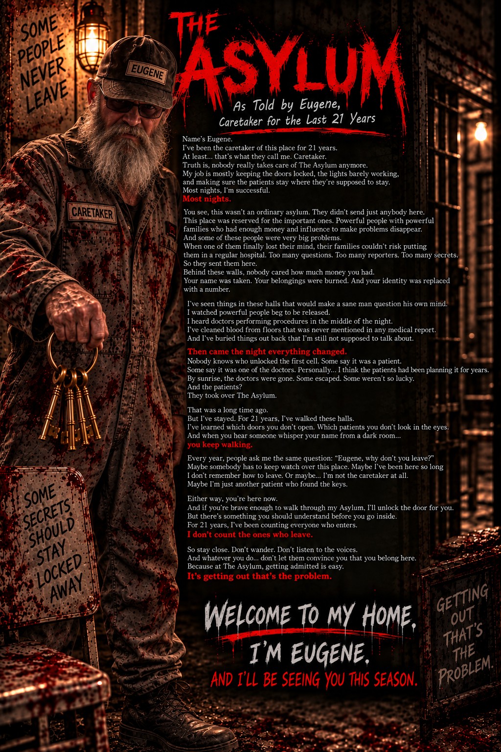 The Asylum Haunted House 2026 Backstory as told by Eugene